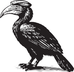 Hornbill Bird Vintage Engraving Illustration Vector © toomotion