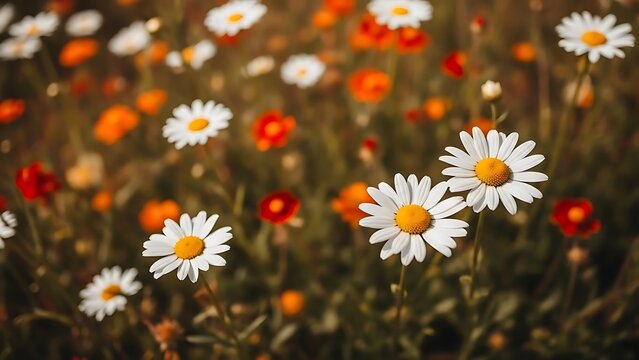 Vibrant wildflowers in a lush meadow - Powered by Adobe
