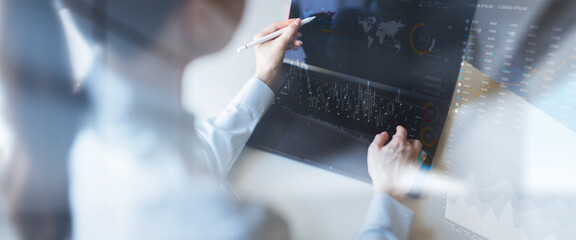 Financial Data Analysis and Market Performance Visualization Business and Finance concept.