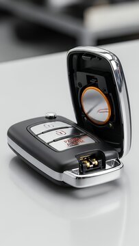 Car key fob remote with battery vehicle keyless entry automotive repair and maintenance concept key car vehicle automobile transport security transportation electronic unlock lock buy driver keys