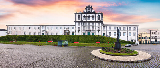 Azores - Horta city in Faial island, Museum and church.