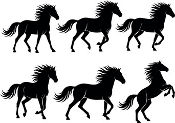 Running Horse Silhouette Vector