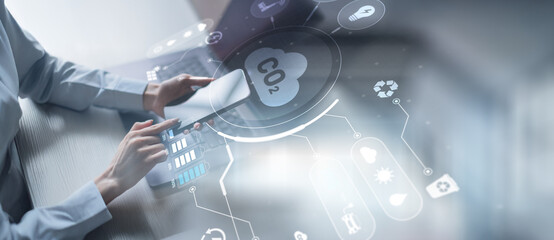 CO2 Emissions Management and Carbon Footprint Reduction Strategies Visualization.