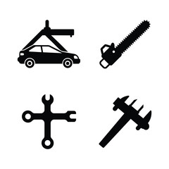 Automotive Repair and Mechanical Tool Silhouette Collection