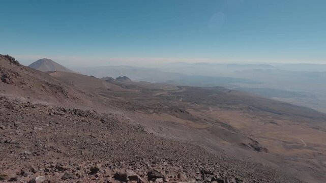 Summit of Mount Little Ararat, view from the slope of Mount Big Ararat, Turkey