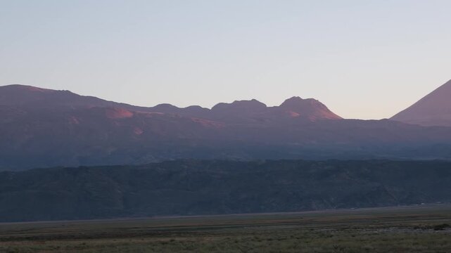 Mountain Big Ararat and Mount Little Ararat at dawn, view from the Turkish side