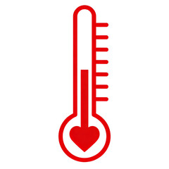 thermometer with red heart