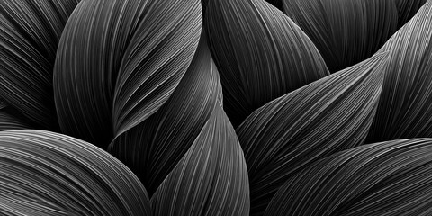 Abstract black texture with flowing wavy lines and intricate details