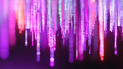 Abstract digital light pattern with a glowing pink and purple vertical gradient