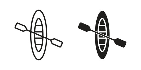 Canoe icon suitable for mobile application.