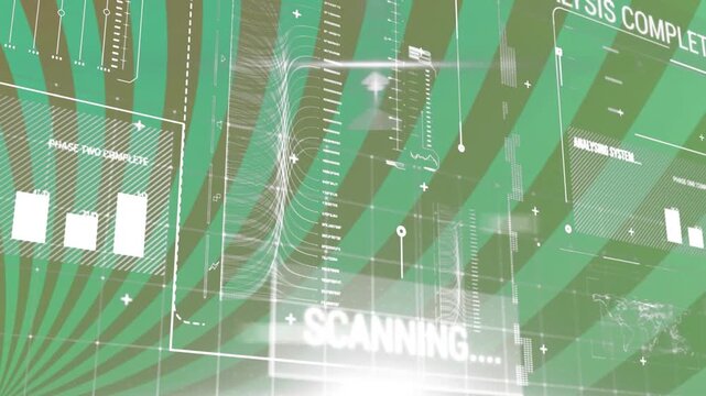 Animation of computing data processing over yellow stripes