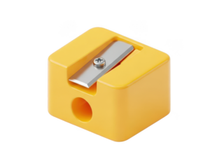 3d rendered yellow pencil sharpener