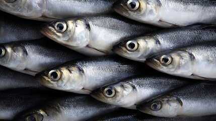 Obraz premium Freshly caught Atlantic herring background pattern