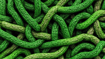 Intricate Green Woven Pattern Background