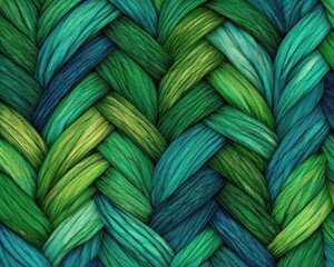 Intricate Woven Pattern In Teal And Green