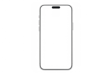 Modern smartphone mockup showing an empty transparent screen. Digital mobile phone vector illustration for app display