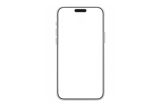 Modern smartphone mockup showing an empty transparent screen. Digital mobile phone vector illustration for app display - Powered by Adobe