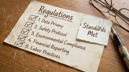 Regulations Checklist Showing Compliance Standards Met