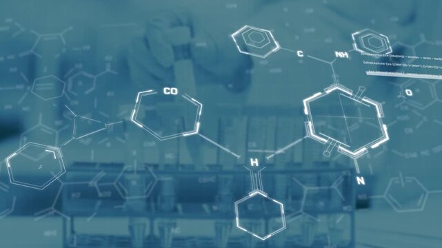 Animation of hexagons spinning over caucasian animation hexagons