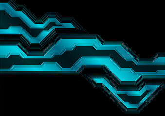 Geometry shapes tech digital blue and black glossy background