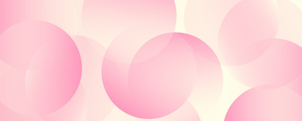 Minimalist banner background, pastel colorful, pink and yellow gradations. Circle effect style geometric, abstract background. vector illustration