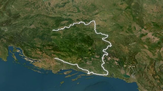 Bosnia and Herzegovina Country Maps with Flag Animation 00:15