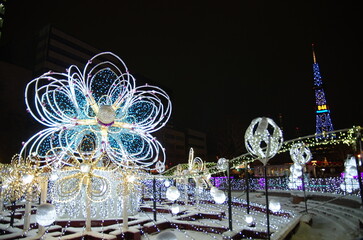 札幌大通りのホワイトイルミネーション