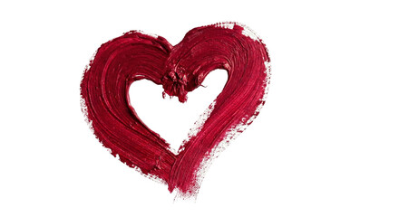 Expressive Red Brushstroke Heart on White Background