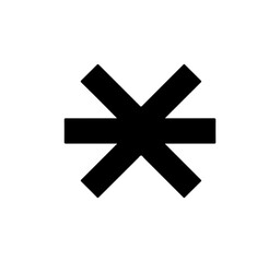 Black Cross Symbol on White Background