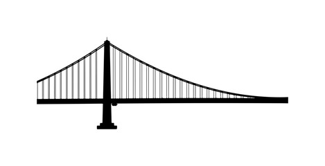 Obraz premium Suspension Bridge with Single Tower