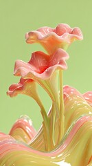 Abstract Liquid Flowers In Pastel Colors