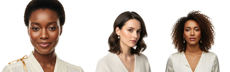 Studio Portrait of Three People in Light Attire