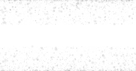 Snowflakes border isolated on transparent background