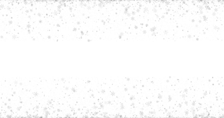 Snowflakes border frame isolated on transparent background