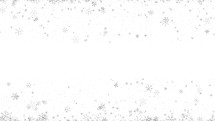 Snowflakes border design isolated on transparent background