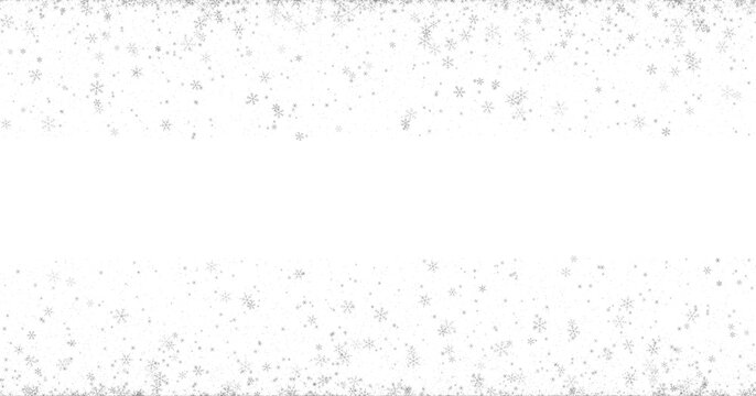 Snowflakes border frame isolated on transparent background