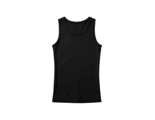 Plain black tank top, a simple sleeveless garment made from soft fabric