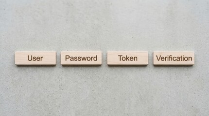 Wooden Blocks Spell Password and Token for Access