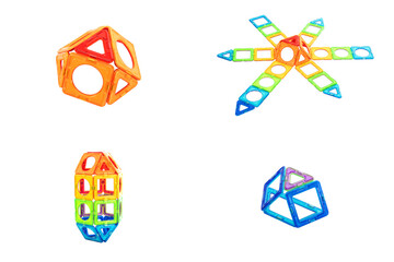 Completed Colorful Magnetic Tiles Submarine Toy Model Tutorial