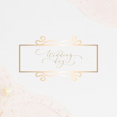 An exquisite luxury wedding invitation design featuring intricate lace ornaments paired with sophisticated calligraphy. 