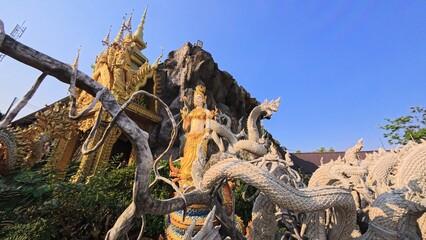 Fototapeta premium Naga Cave is enshrines a large Buddha for people to worship Nakhon Nayok, Thailand 