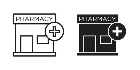 Pharmacy icon suitable for mobile application.