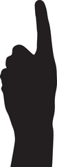 One Number Sign Hand Gesture Vector Silhouette