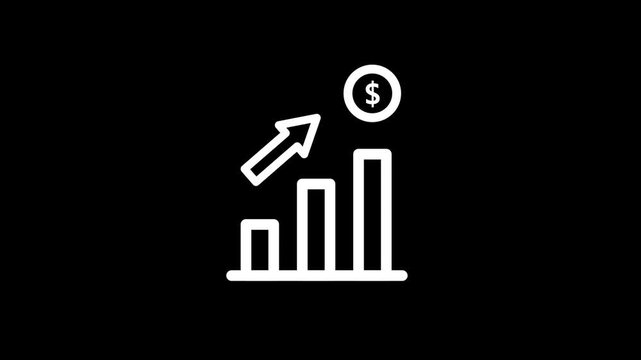 Business graph chart icon animation on transparent background. 4k stock video