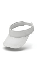 White Visor Cap on White Background.