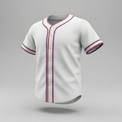 White Baseball Jersey with Red Trim.
