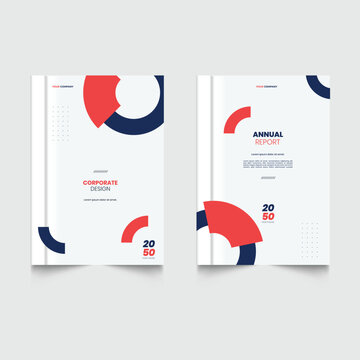 Layout modern design annual repot cover template portfolio design business cover design a4. Modern line circle chart theme book cover template.