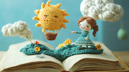 3D Felted Wool Art Pop-Up Book Scene