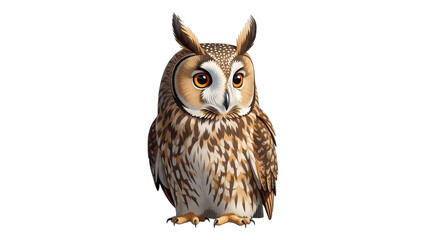 A Long Eared Owl Perched Isolated
