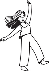 Girl Happily Dancing Vector Design